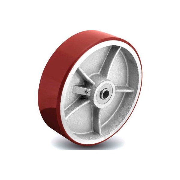 2 Series Wheel - 8 x 3 Polyurethane on Cast Iron 3/4 Roller Bearing